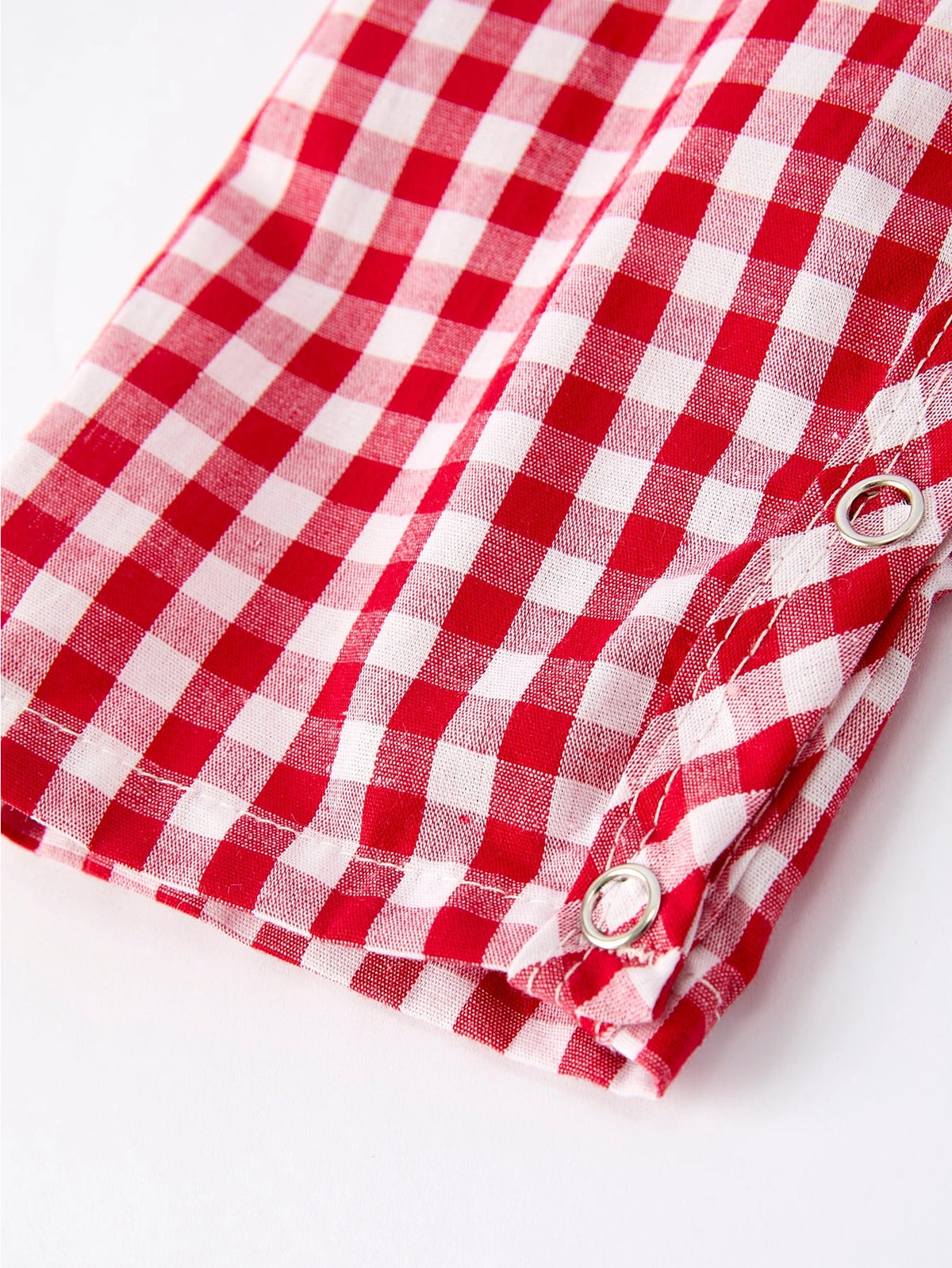 Christmas Tree Smocked Gingham Romper