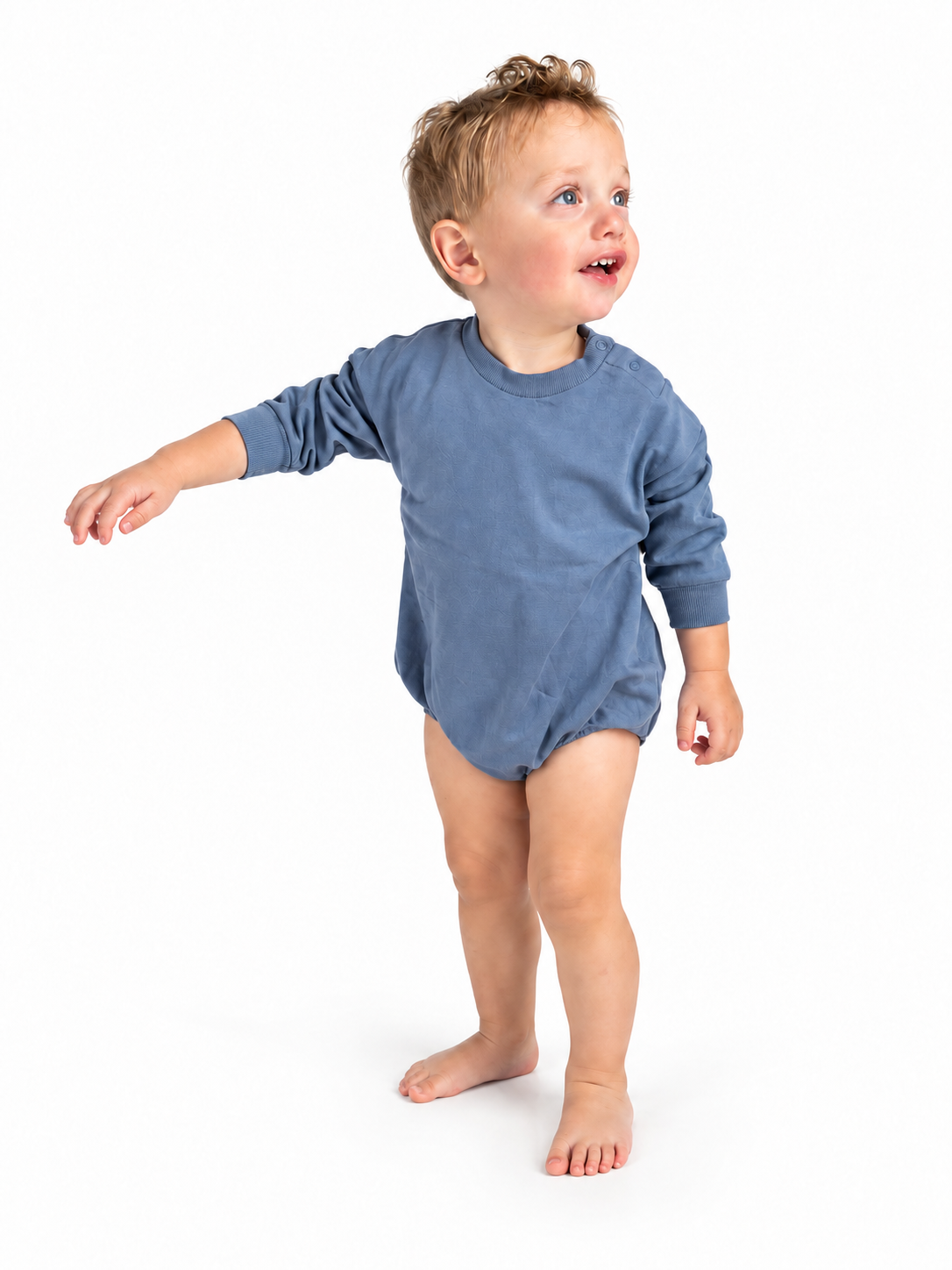Slate Blue Baby Bubble Romper