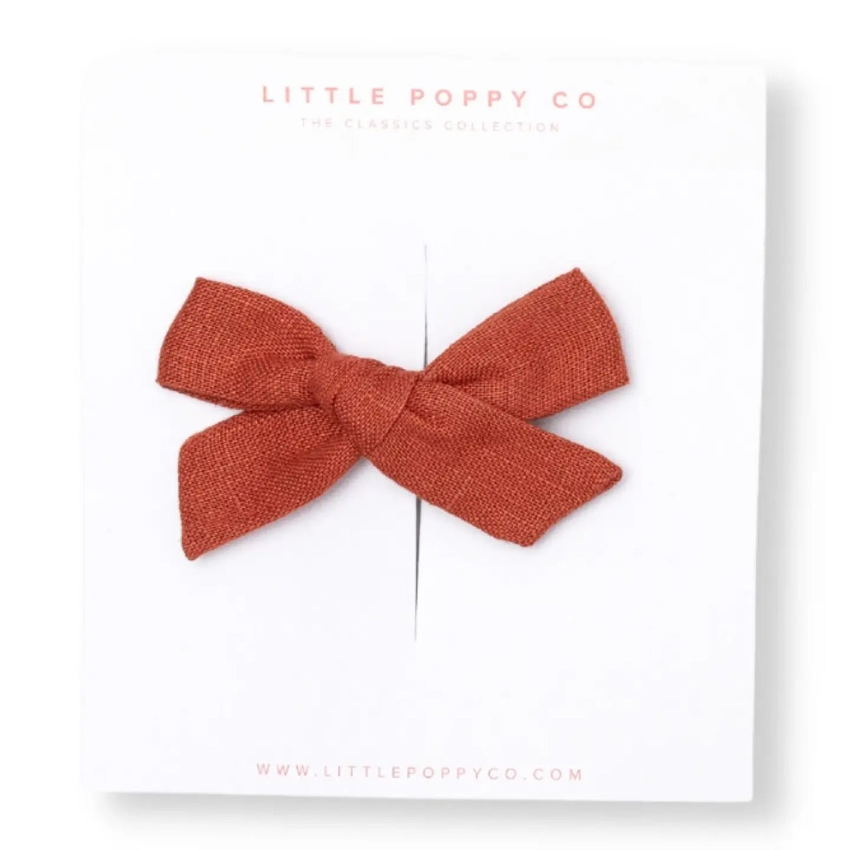 Pumpkin orange linen bow clip by Little Poppy Co.