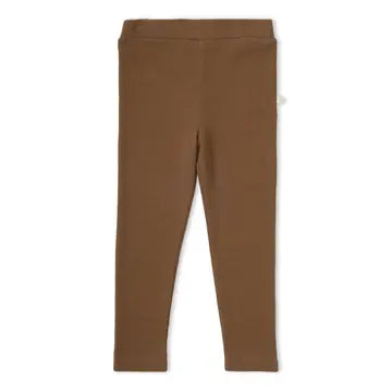 Makemake Organics solid Brown organic toddler leggings.