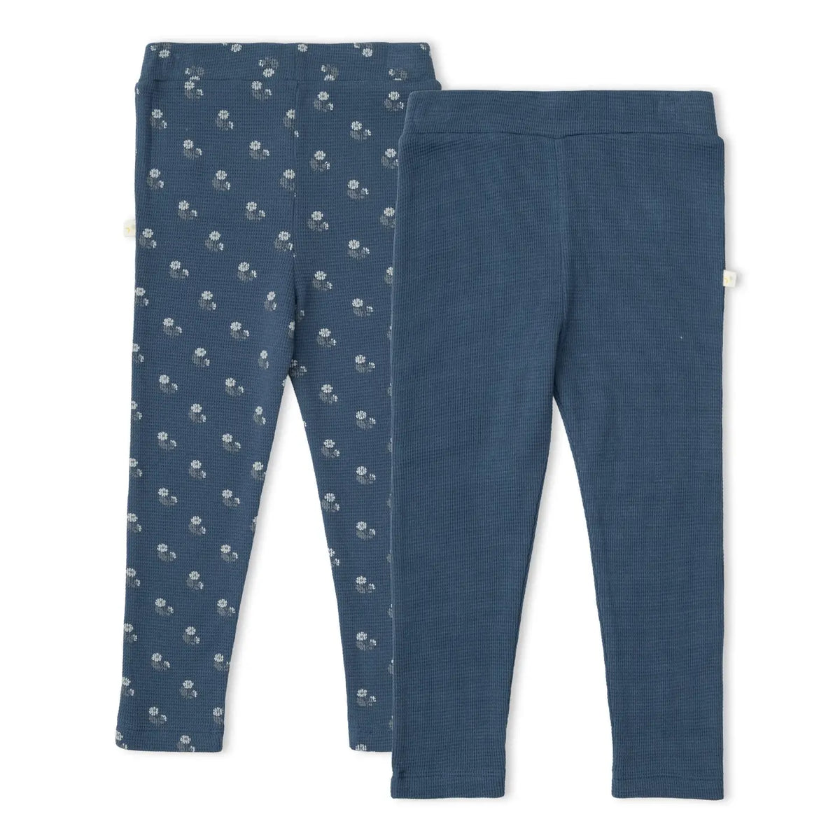Makemake Organics Indigo Blossom and Navy organic legging set of two.