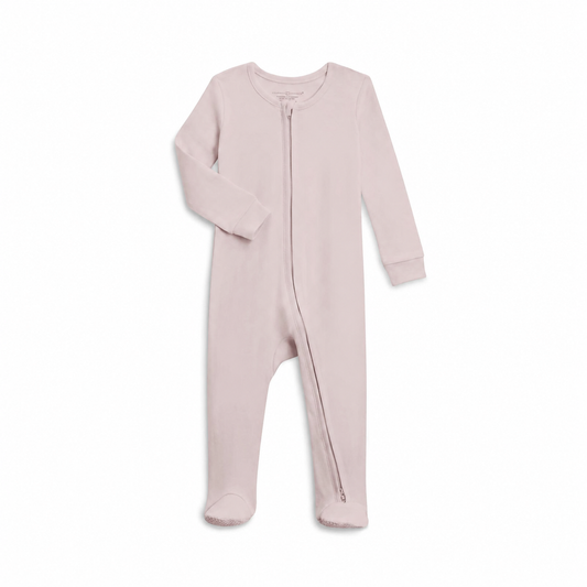 Colored Organics Classic Peyton Zipper Sleeper in solid Wisteria lavender.
