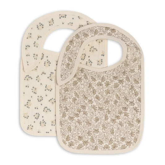 Colored Organics Hayden and Laverne Floral organic cotton muslin bib 2-pack.