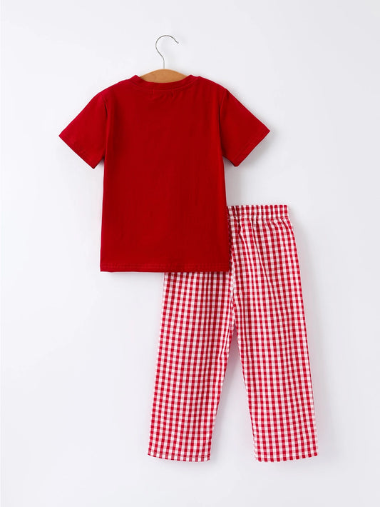 Christmas Tree Smocked Gingham Set