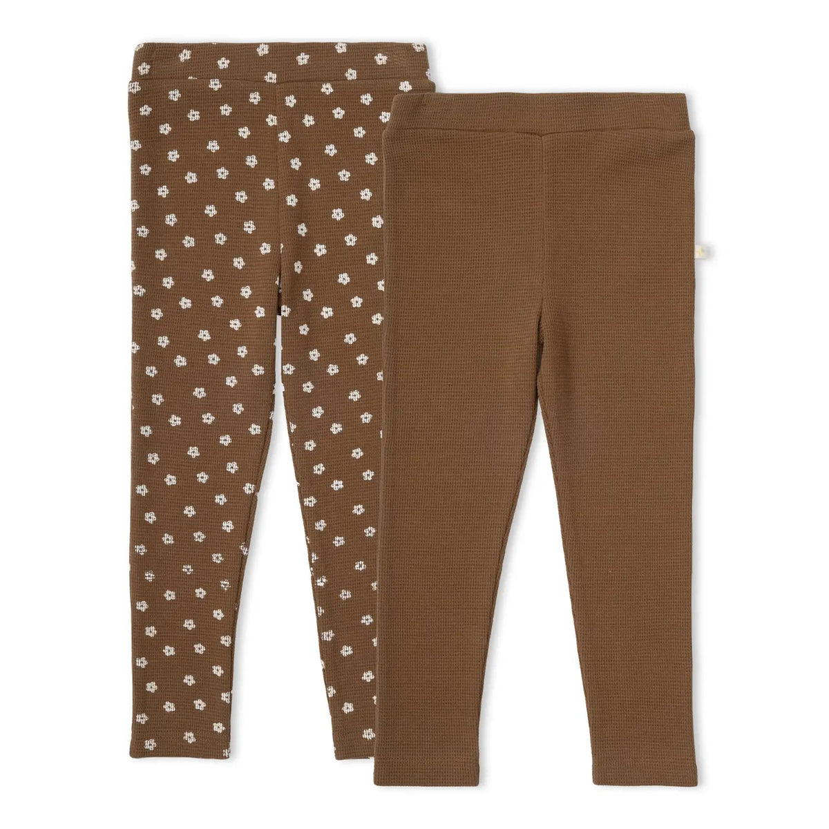 Makemake Organics Chestnut Bloom and Brown organic legging set of two.