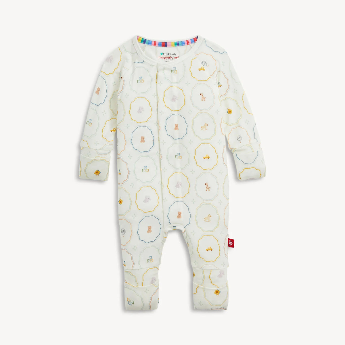 Magnetic Me Nursery Magic cream modal magnetic convertible coverall front view.