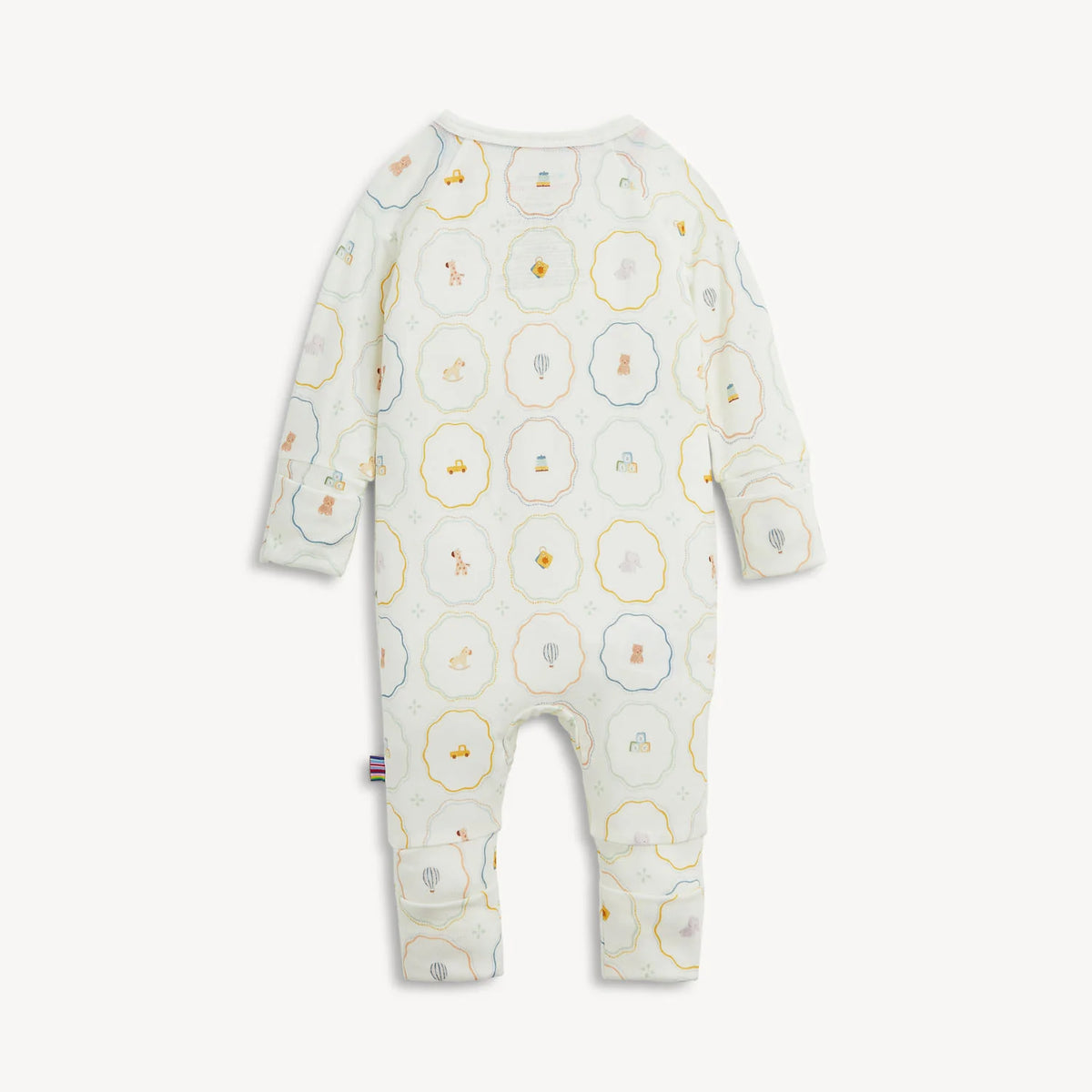 Back view of Magnetic Me Nursery Magic cream modal convertible coverall.