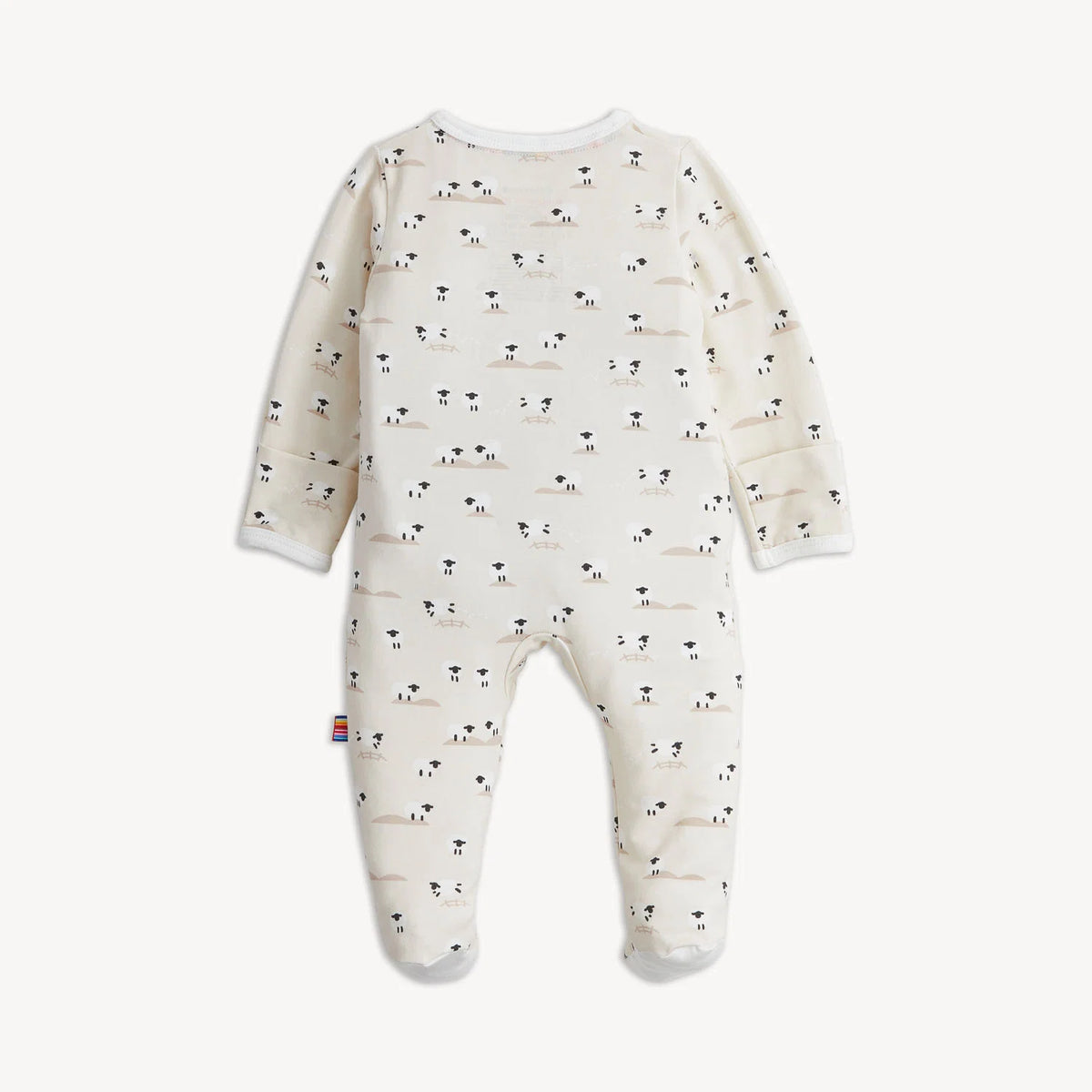 Back view of Magnetic Me Baa Baa Baby cream modal footie.