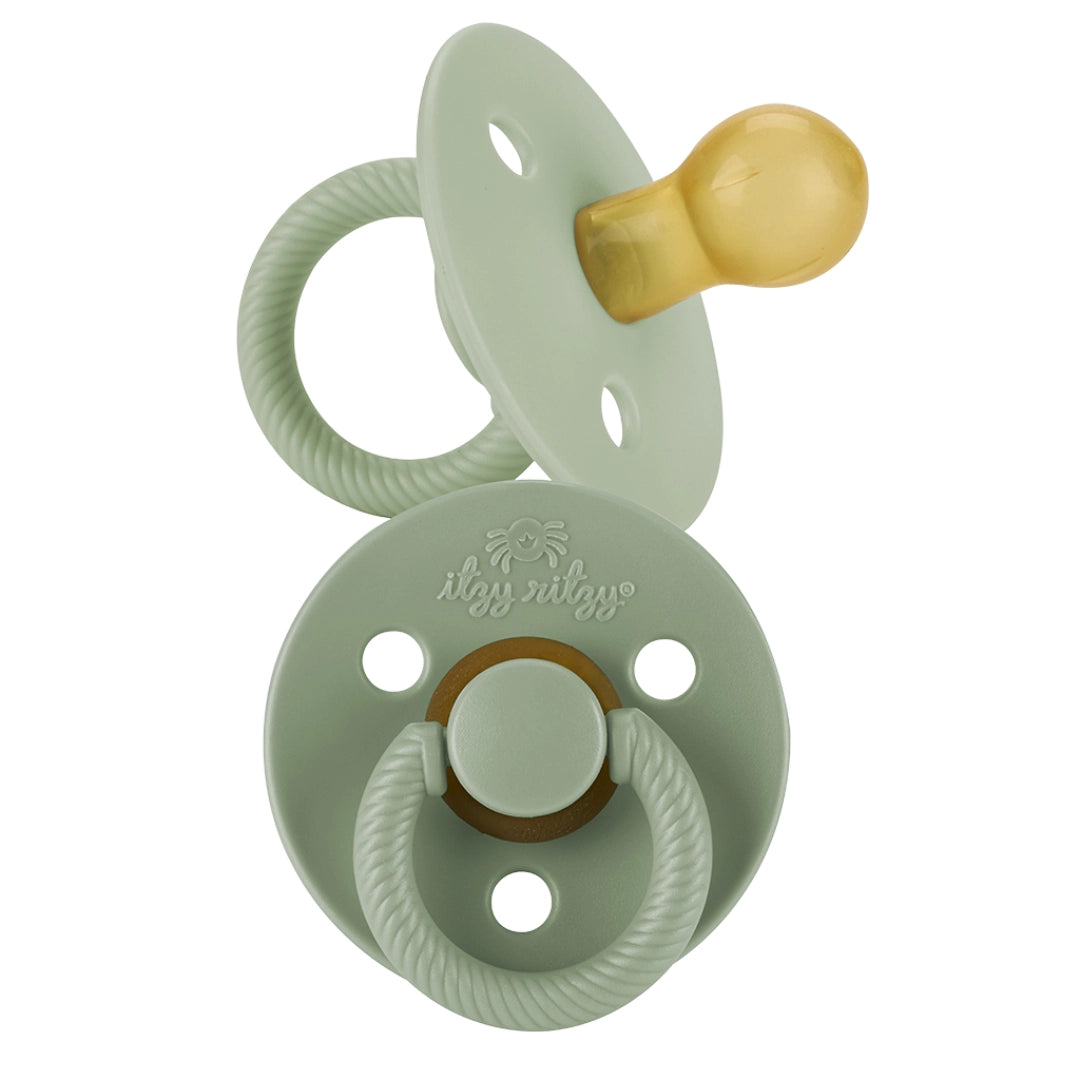 Itzy Ritzy Itzy soother natural rubber pacifier 2-pack in Succulent and Agave.